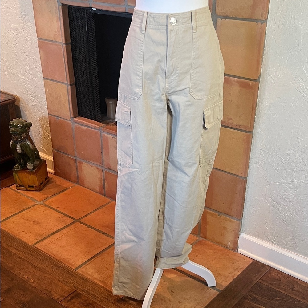 Zara Khaki Cargo Trousers, size 6